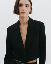 BELINO CROPPED WOOL JACKET IN BLACK