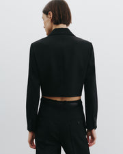 BELINO CROPPED WOOL JACKET IN BLACK