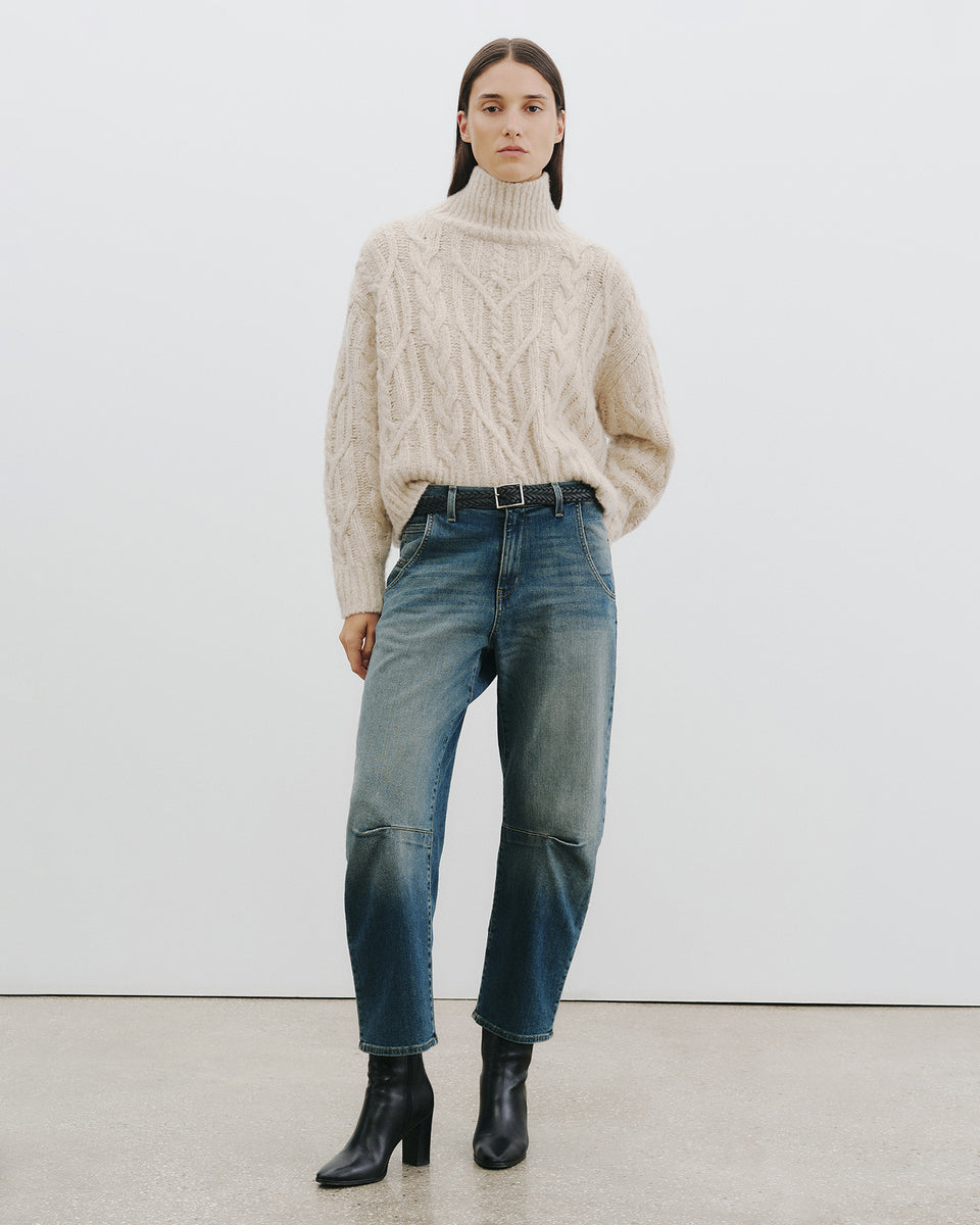 FAIRINY CASHMERE SWEATER IN BEIGE MELANGE