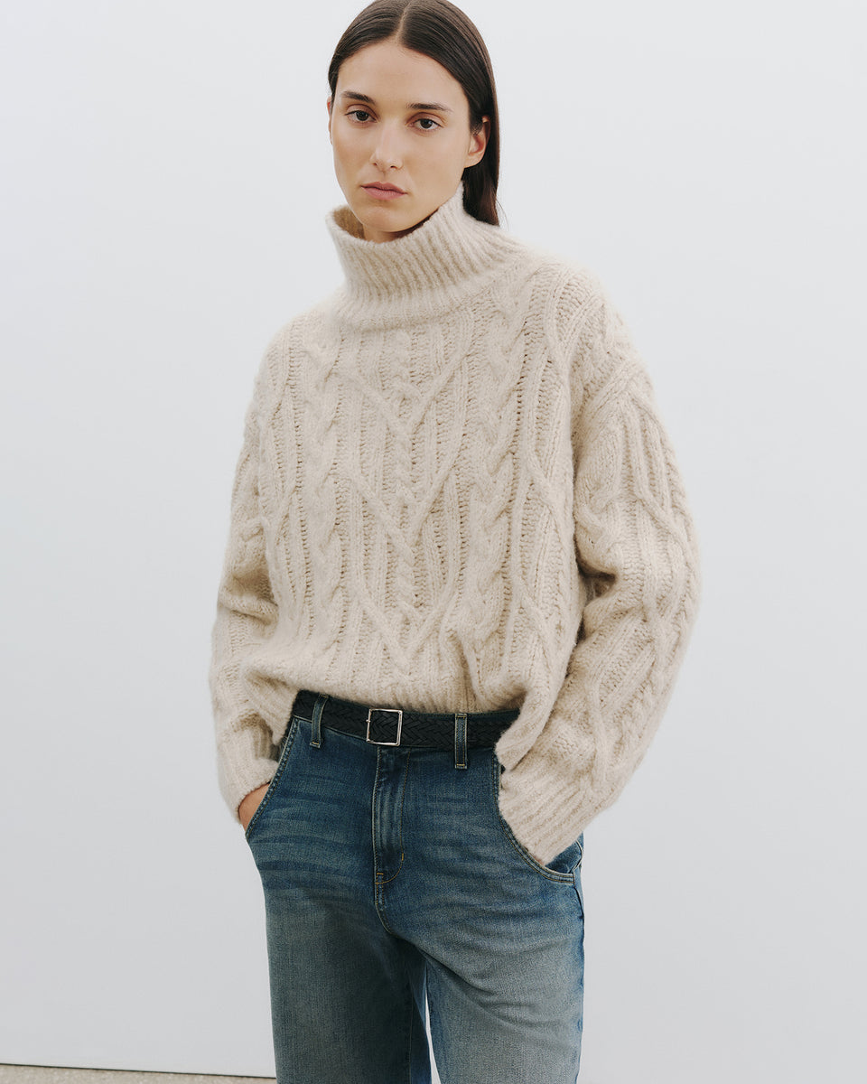 FAIRINY CASHMERE SWEATER IN BEIGE MELANGE