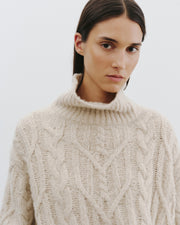 FAIRINY CASHMERE SWEATER IN BEIGE MELANGE