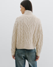 FAIRINY CASHMERE SWEATER IN BEIGE MELANGE