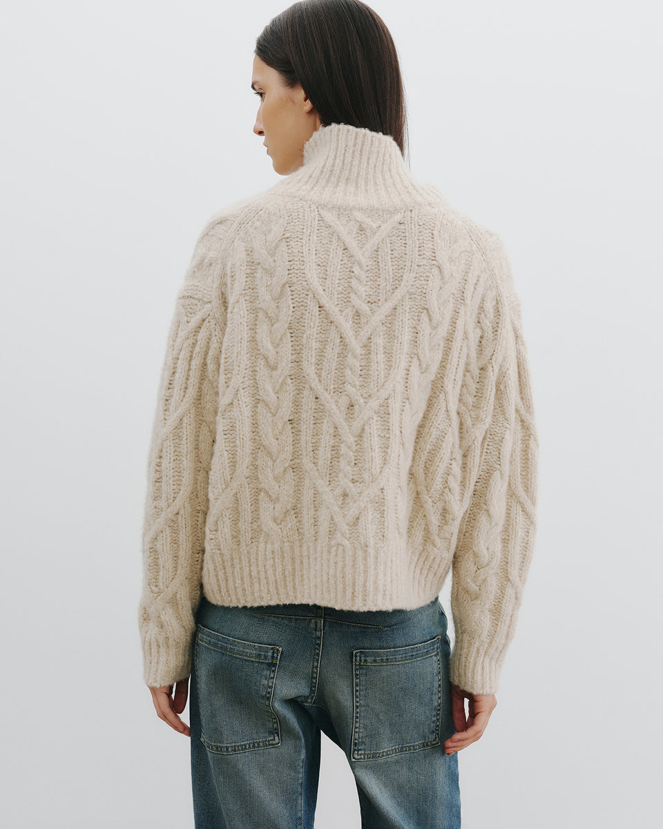FAIRINY CASHMERE SWEATER IN BEIGE MELANGE