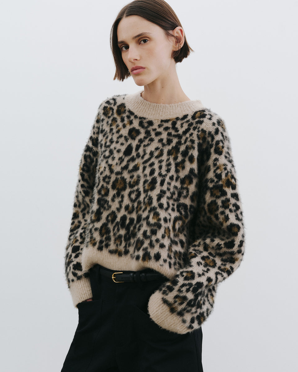 ZAMIRA SWEATER IN JUTE LEOPARD