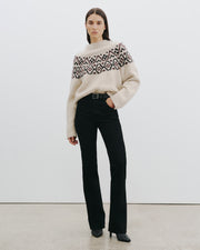 CHRISSY CASHMERE SWEATER IN BEIGE MELANGE FAIR ISLE