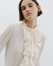 LILY SILK BLOUSE IN IVORY