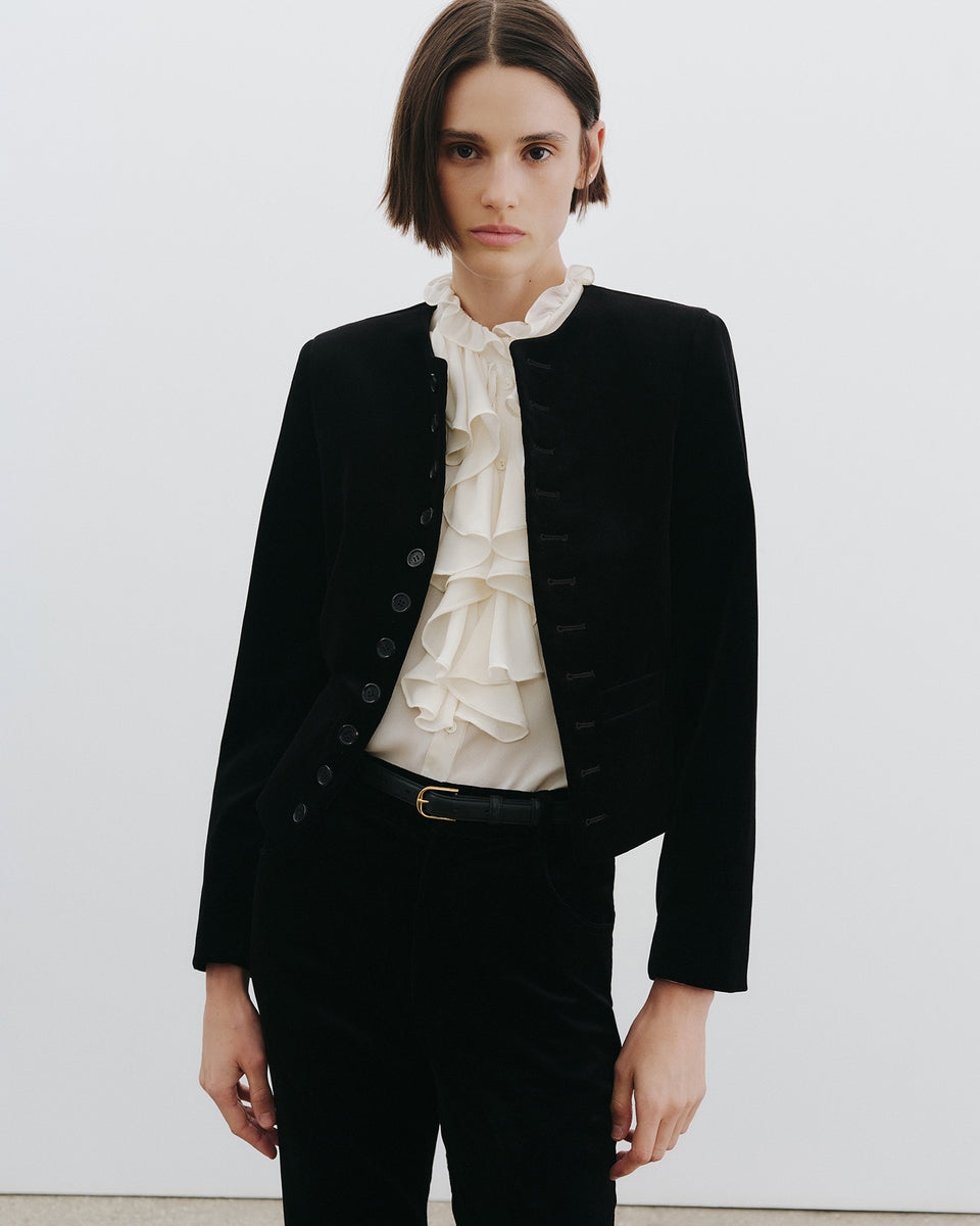 LILY SILK BLOUSE IN IVORY