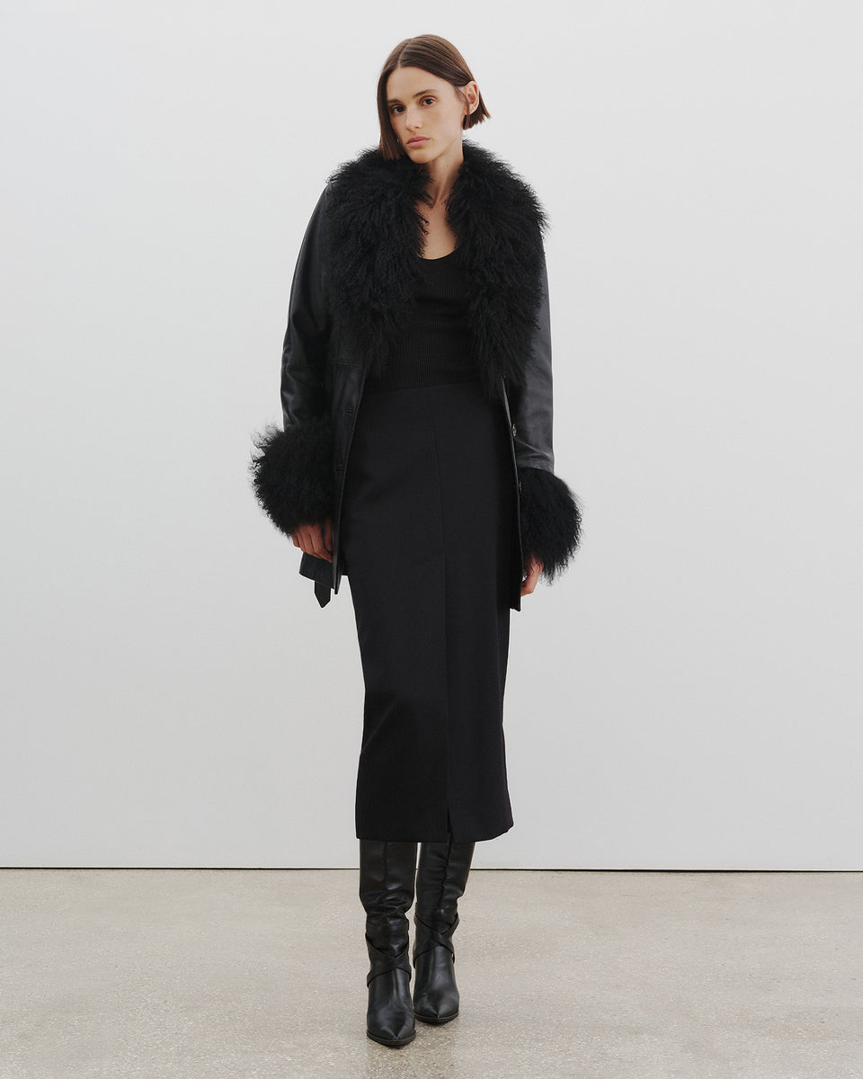 MARIHA WOOL SKIRT IN BLACK