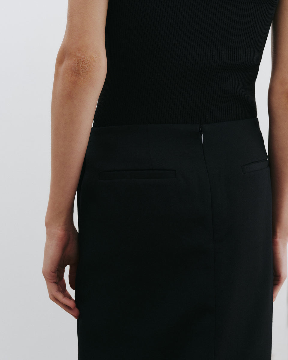 MARIHA WOOL SKIRT IN BLACK