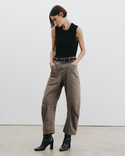 SHON COTTON PANT IN ARMY GREY