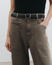 SHON COTTON PANT IN ARMY GREY