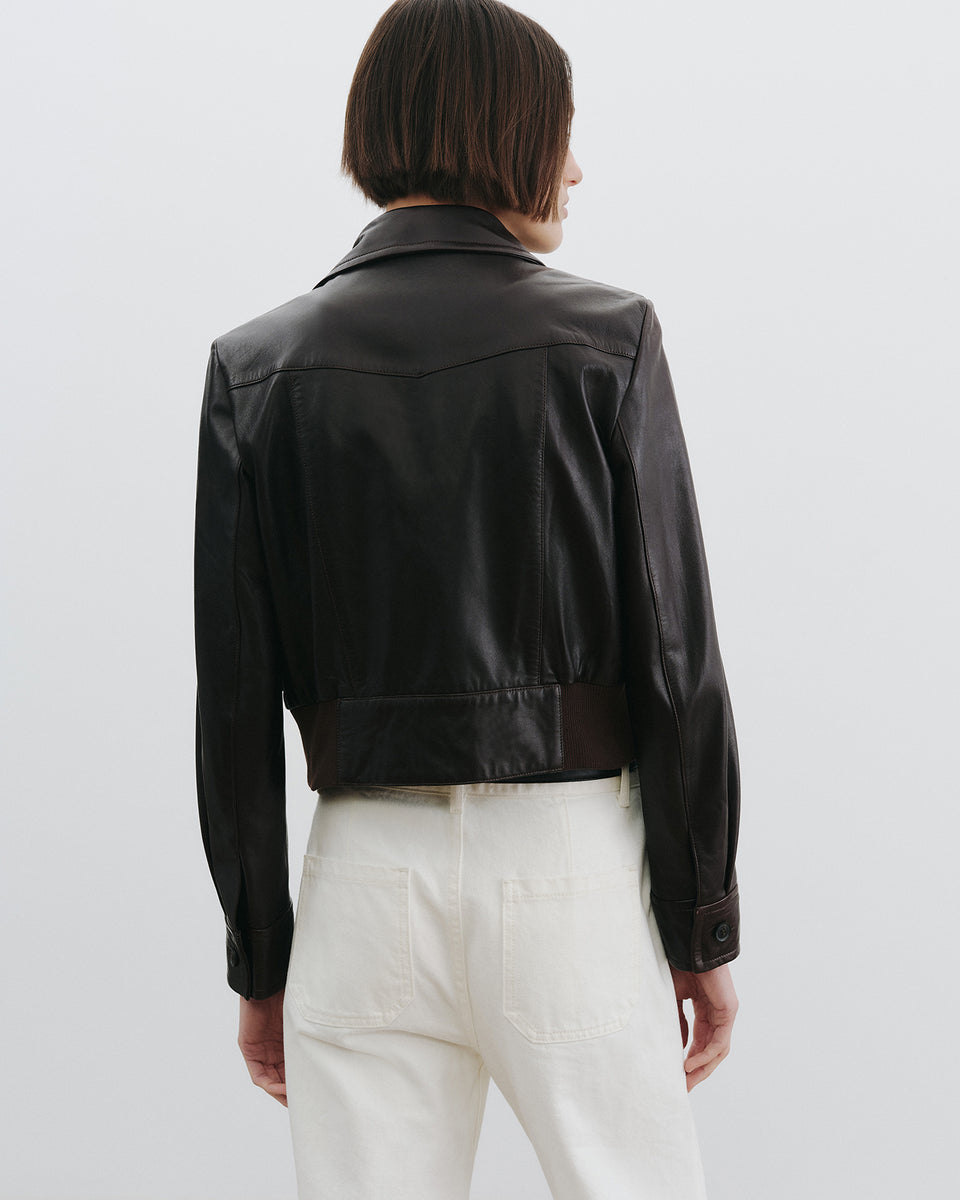 CHARLY LEATHER JACKET IN ESPRESSO