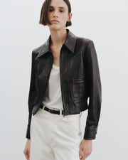 CHARLY LEATHER JACKET IN ESPRESSO