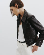 CHARLY LEATHER JACKET IN ESPRESSO