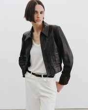 CHARLY LEATHER JACKET IN ESPRESSO