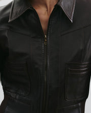 CHARLY LEATHER JACKET IN ESPRESSO