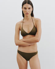 TRIANGLE BIKINI TOP IN OLIVE GREEN