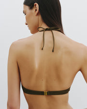 TRIANGLE BIKINI TOP IN OLIVE GREEN