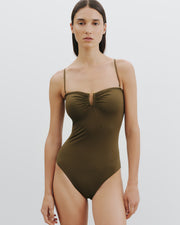 ONE PIECE BATHING SUIT IN OLIVE GREEN