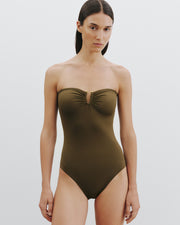 ONE PIECE BATHING SUIT IN OLIVE GREEN