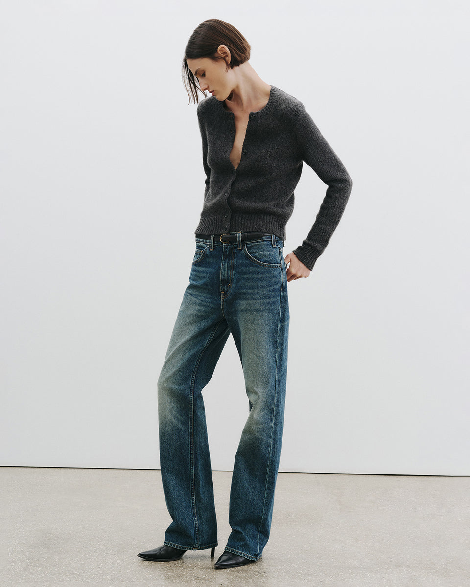 SASKIA CASHMERE CARDIGAN IN CHARCOAL