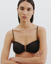 BANDEAU BIKINI TOP IN ESPRESSO