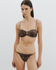 BANDEAU BIKINI TOP IN VINTAGE LEOPARD PRINT