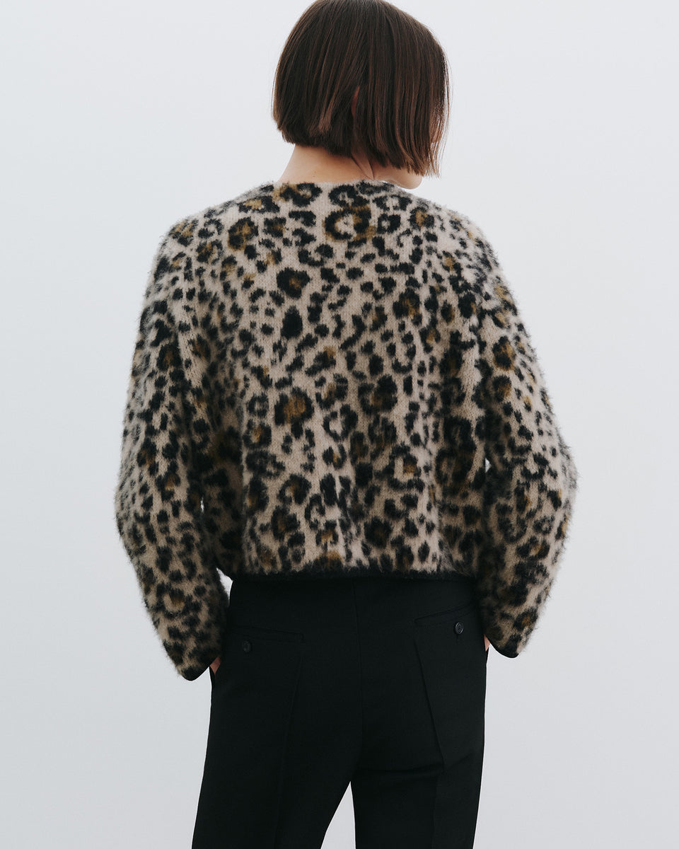 BEYTON CARDIGAN IN JUTE LEOPARD