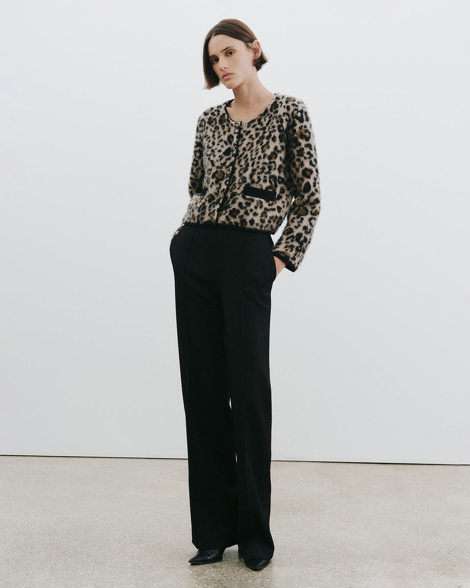 BEYTON CARDIGAN IN JUTE LEOPARD