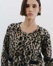 BEYTON CARDIGAN IN JUTE LEOPARD