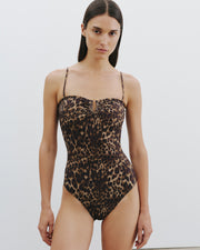 ONE PIECE BATHING SUIT IN VINTAGE LEOPARD PRINT
