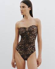 ONE PIECE BATHING SUIT IN VINTAGE LEOPARD PRINT