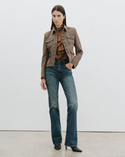 LILY SILK BLOUSE IN COGNAC