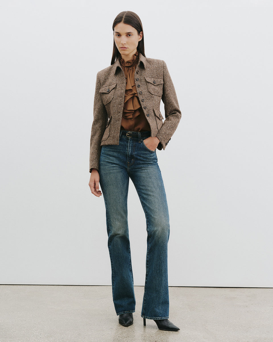 LILY SILK BLOUSE IN COGNAC