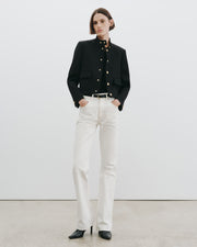 HADLEY CROPPED WOOL JACKET IN BLACK