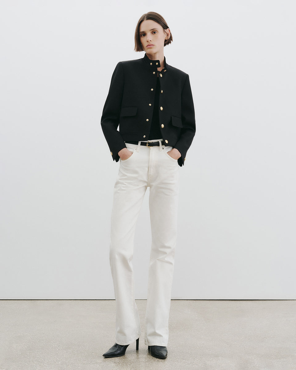 HADLEY CROPPED WOOL JACKET IN BLACK