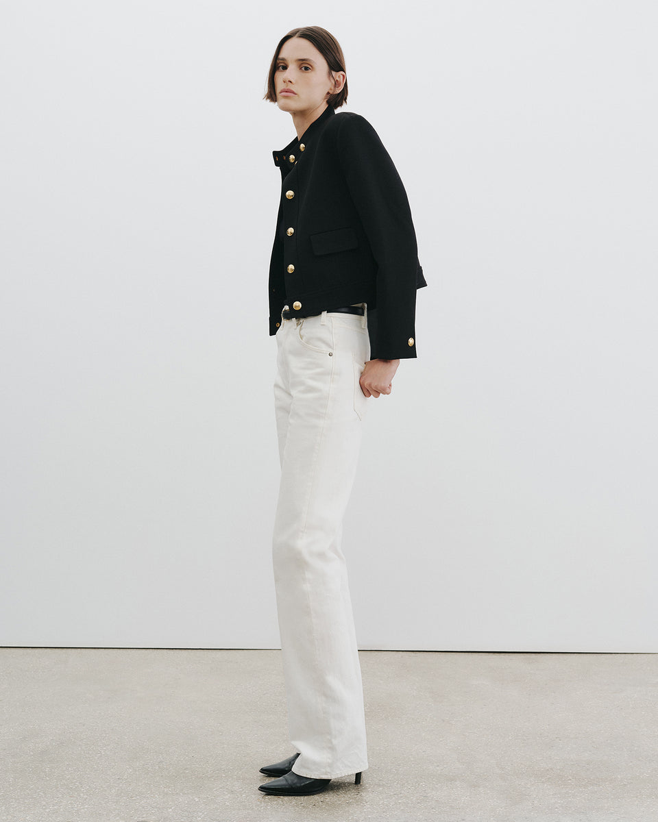 HADLEY CROPPED WOOL JACKET IN BLACK