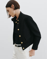 HADLEY CROPPED WOOL JACKET IN BLACK
