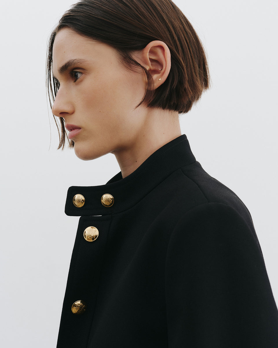 HADLEY CROPPED WOOL JACKET IN BLACK