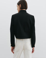 HADLEY CROPPED WOOL JACKET IN BLACK