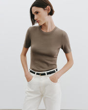 ELIN TEE IN ARMY GREY