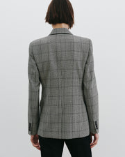 ANABEL TAILORED WOOL BLAZER IN BLACK PLAID