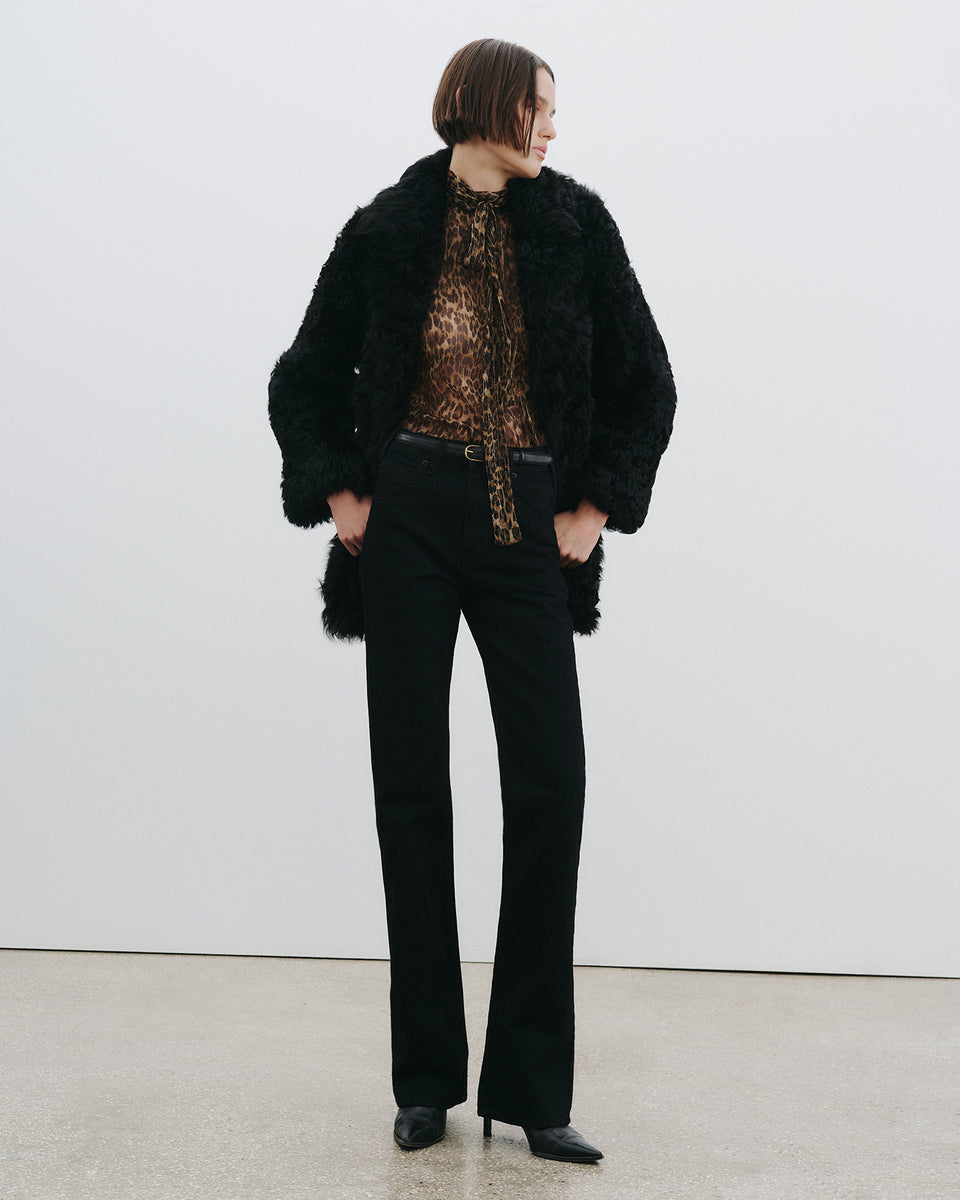 ALLA SILK HALTERNECK TOP IN LUREX LEOPARD