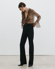 CECILY SILK SHIRT IN LUREX LEOPARD