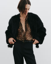 CECILY SILK SHIRT IN LUREX LEOPARD