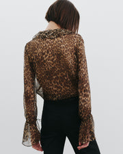 CECILY SILK SHIRT IN LUREX LEOPARD