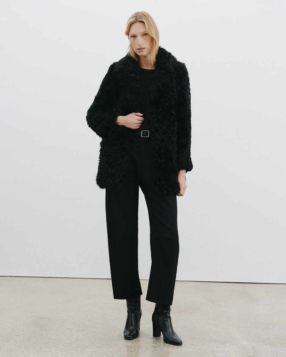 JOSIE SHEARLING COAT IN BLACK