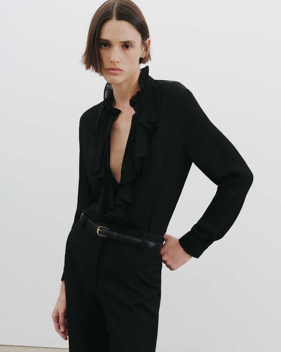 LILY SILK BLOUSE IN BLACK