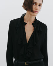 LILY SILK BLOUSE IN BLACK
