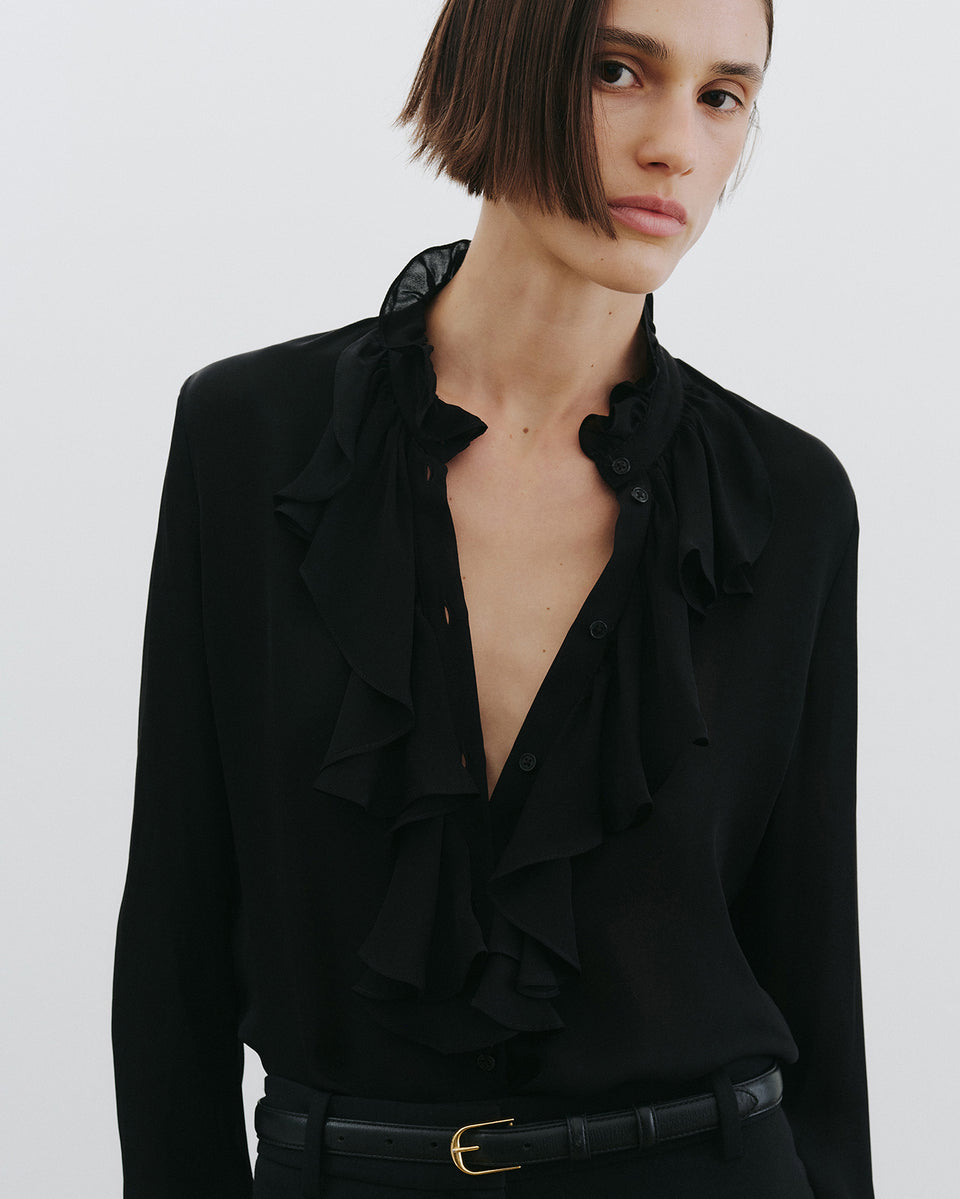 LILY SILK BLOUSE IN BLACK